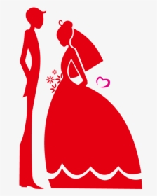 Red Wedding Dress Silhouette Vector Png Download - Red Wedding Clip Art, Transparent Png, Transparent PNG