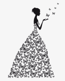 Wall Decal Wedding Png Image High Quality Clipart - Butterfly Woman Vector, Transparent Png, Transparent PNG