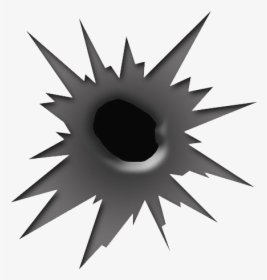 Gunshot Png Free Download - Bullet Hole Clipart Black And White, Transparent Png, Transparent PNG