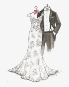 Sketch Gift My Wedding Dreamlines Dress Dresses Clipart - Wedding Dress And Suit Png, Transparent Png, Transparent PNG