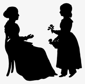 Free Silhouette Clipart - Mother And Daughter Silhouette Png, Transparent Png, Transparent PNG