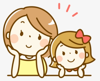 Mother And Daughter - Cute Mother And Daughter Cartoon, HD Png Download ,  Transparent Png Image - PNGitem