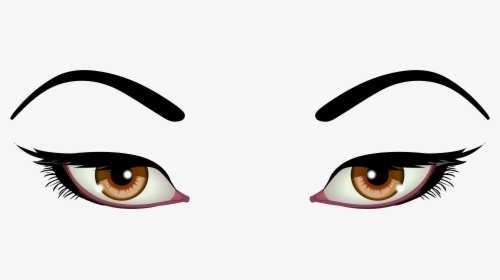 Female Eyes Brown Png Clip Art - Cartoon Female Eyes Png, Transparent Png, Transparent PNG