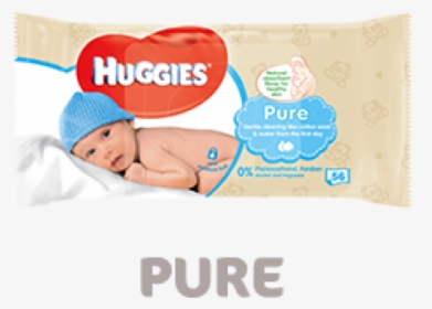 Huggies Pure Wipes 56s - Huggies Pure Baby Wipes, HD Png Download, Transparent PNG