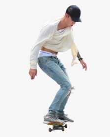 Justin Bieber Skateboarding - Skater Png, Transparent Png, Transparent PNG