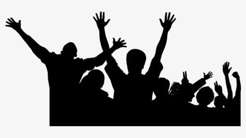 Crowd Png - Crowd Cheering Silhouette Png, Transparent Png, Transparent PNG