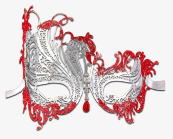 Transparent Gold Masquerade Mask Png - Red And Silver Masquerade Masks Png, Png Download, Transparent PNG