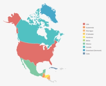 North America Map - North America Map Transparent, HD Png Download, Transparent PNG