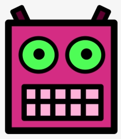 Pink Or Plum Robot Face With Green Eyes - Robot Faces Clipart, HD Png Download, Transparent PNG