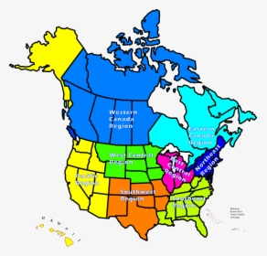 North American Regional Groupfighting League Wip Sign - Regional Map Of North America, HD Png Download, Transparent PNG