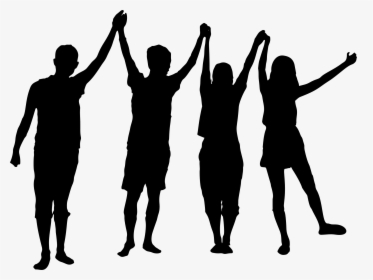 Cheering People Clip Art - Four People Clipart, HD Png Download, Transparent PNG