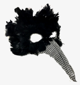 Black Feather Mask With Silver Nose - Headpiece, HD Png Download, Transparent PNG