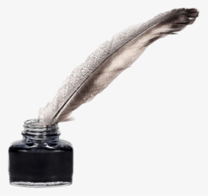 Feather Quill Pen And Ink Pot - Pens In The Past, HD Png Download, Transparent PNG