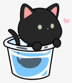 Cute Kawaii Black Cat, HD Png Download, Transparent PNG