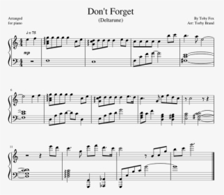 Don T Forget Deltarune Piano Sheet Music, HD Png Download, Transparent PNG