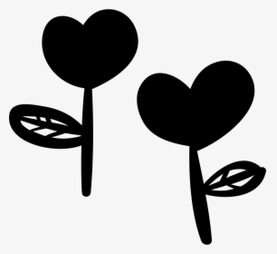 Two Heart-shaped Flowers - Hearts And Flowers Svg, HD Png Download, Transparent PNG
