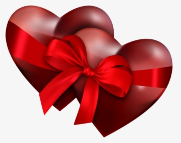 Two Heart With Ribbon - Transparent Background 2 Hearts Png, Png Download, Transparent PNG