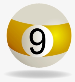 Billiard Ball Striped Yellow, Billiard, Ball, 9, Yellow - Yellow Pool Table Ball, HD Png Download, Transparent PNG