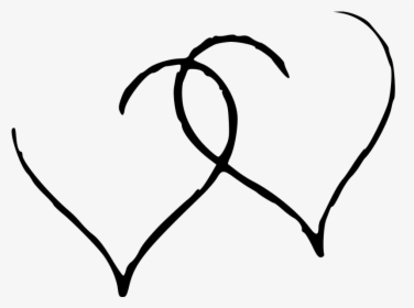 Two Hearts - Cool Hearts Black And White, HD Png Download, Transparent PNG