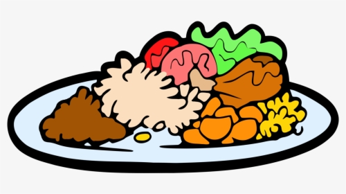 Cuisine,area,food - Plate Of Food Cartoon, HD Png Download, Transparent PNG
