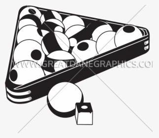 Transparent Chalk Outline Png - Black And White Billiard Ball Rack, Png Download, Transparent PNG