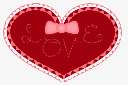 Valentine S Day Heart Clip Arts - Coração Com Laço Em Png, Transparent Png, Transparent PNG