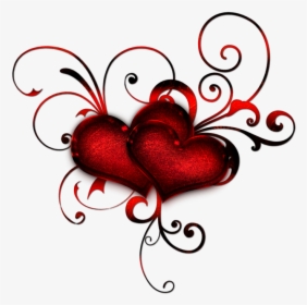 Red Hearts With Curls By Lyotta On Clipart Library - Red Hearts, HD Png Download, Transparent PNG