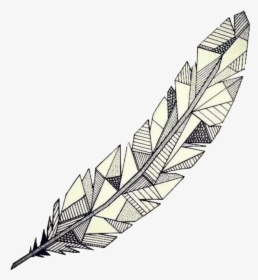 Clip Art Feather Sketch - Geometric Feather Tattoo, HD Png Download, Transparent PNG