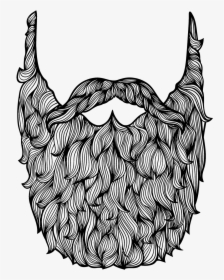 Transparent White Moustache Png - Beard Line Drawing Png, Png Download, Transparent PNG