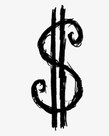 Graphic Black And White Clip Art Draw Transprent Png - Dollar Sign Drawing Png, Transparent Png, Transparent PNG