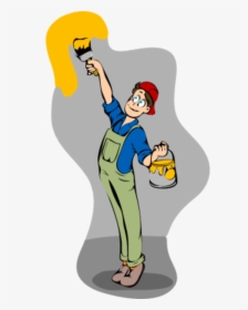 Painting Clipart Man Painting - Wall Painter Clipart Png, Transparent Png, Transparent PNG