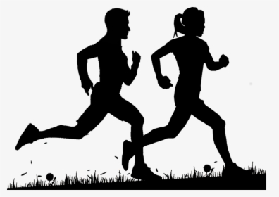 Running Jogging 5k Run Sport Silhouette - Jogging Black And White, HD Png Download, Transparent PNG