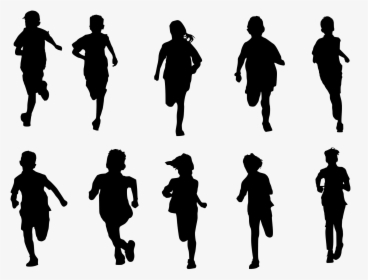 Portable Network Graphics Silhouette Clip Art Vector - Kids Running Silhouette, HD Png Download, Transparent PNG