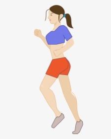 Woman Jogging Cartoon Png, Transparent Png, Transparent PNG