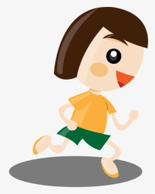 Running, Jogging, Sports, Girl, Happy, People, Run - Cartoon People Running Png, Transparent Png, Transparent PNG
