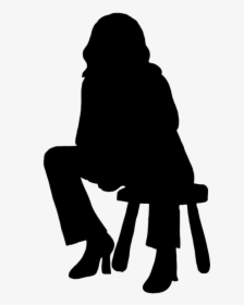 Woman Sitting On Stool - Sitting Silhouette Person Png, Transparent Png, Transparent PNG