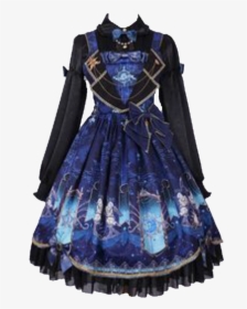 #lolita #dress #cute #png #moodboard #black #blue #galaxy - Galaxy Lolita Dress, Transparent Png, Transparent PNG