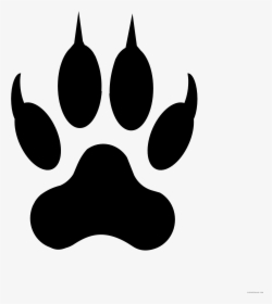 Tiger Footprint Animal Free Black White Clipart Images - Clipart Jaguar Paw, HD Png Download, Transparent PNG