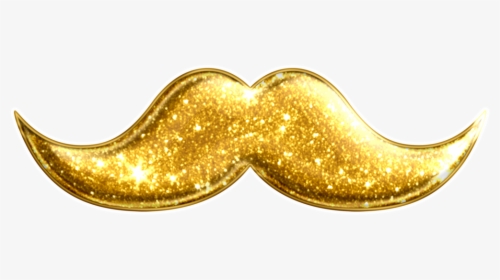 Gold Glitter Mustache - Gold Mustache Png, Transparent Png, Transparent PNG