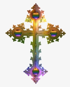 Christian Cross Clip Art - Gold Transparent Christian Cross, HD Png Download, Transparent PNG