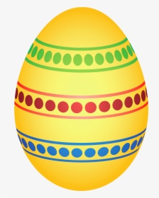 Yellow Colorful Dotted Easter Egg Png Clipairt Picture - Yellow Easter Egg Png, Transparent Png, Transparent PNG