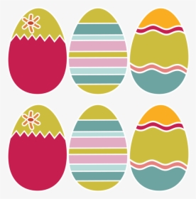 Easter Eggs Clipart Printable - Coloured Easter Egg Template, HD Png Download, Transparent PNG
