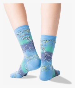 Womens Monet S Water Lilies Socks   Class Slick Lazy - Sock, HD Png Download, Transparent PNG