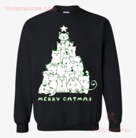 Merry Christmas Cat Lover Sweatshirt-vivianstores - Golden State Warriors Sweaters Christmas, HD Png Download, Transparent PNG