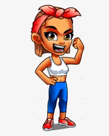 Strong Woman Cartoon Character, HD Png Download , Transparent Png Image -  PNGitem