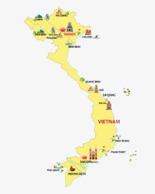 Things To Do In Vietnam - Vietnam Map Things To Do, HD Png Download, Transparent PNG