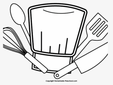 Chef Hat Clipart - Black And White Cooking Hat, HD Png Download, Transparent PNG
