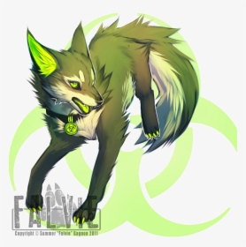 Female Wolf Png Image - Female Green Anime Wolf, Transparent Png, Transparent PNG
