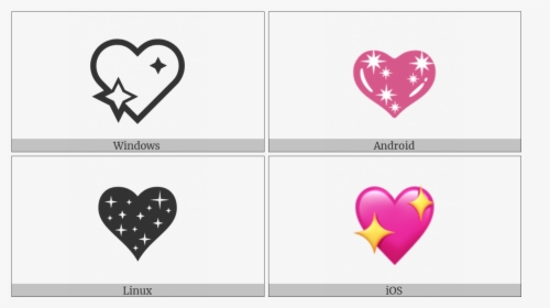 Sparkling Heart On Various Operating Systems - Pink Heart With Stars, HD Png Download, Transparent PNG