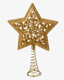 Tree Topper Star With Glitter, Gold - Star Tree Topper Png Transparent, Png Download, Transparent PNG